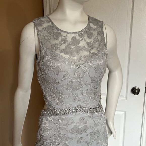 Grey long dress /Size L - Picture 3 of 12